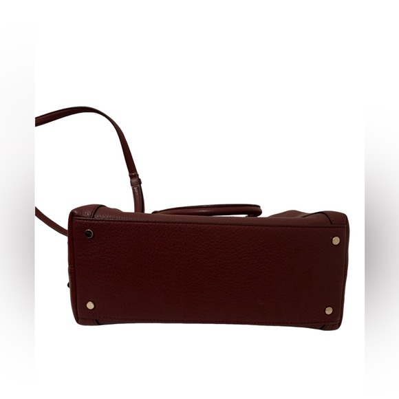 Kate Spade Jackson Pebble Leather Med. Triple Compartment Satchel Cherrywood Red - Picture 4 of 9